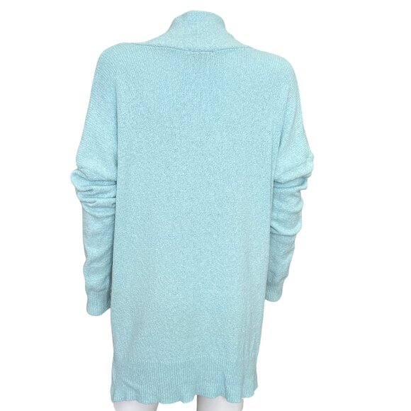 Lilla P Light Blue Knit Open Front Cardigan Sweater Long Sleeve Womens Size L - Picture 2 of 7